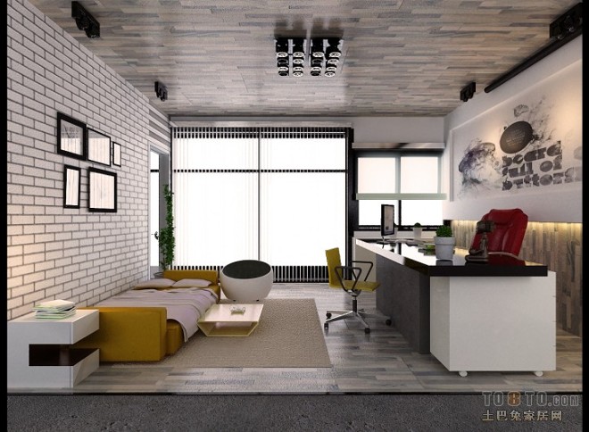 LOFT辦公室-裝修設計效果圖-賓偉波設計師作品-設計本