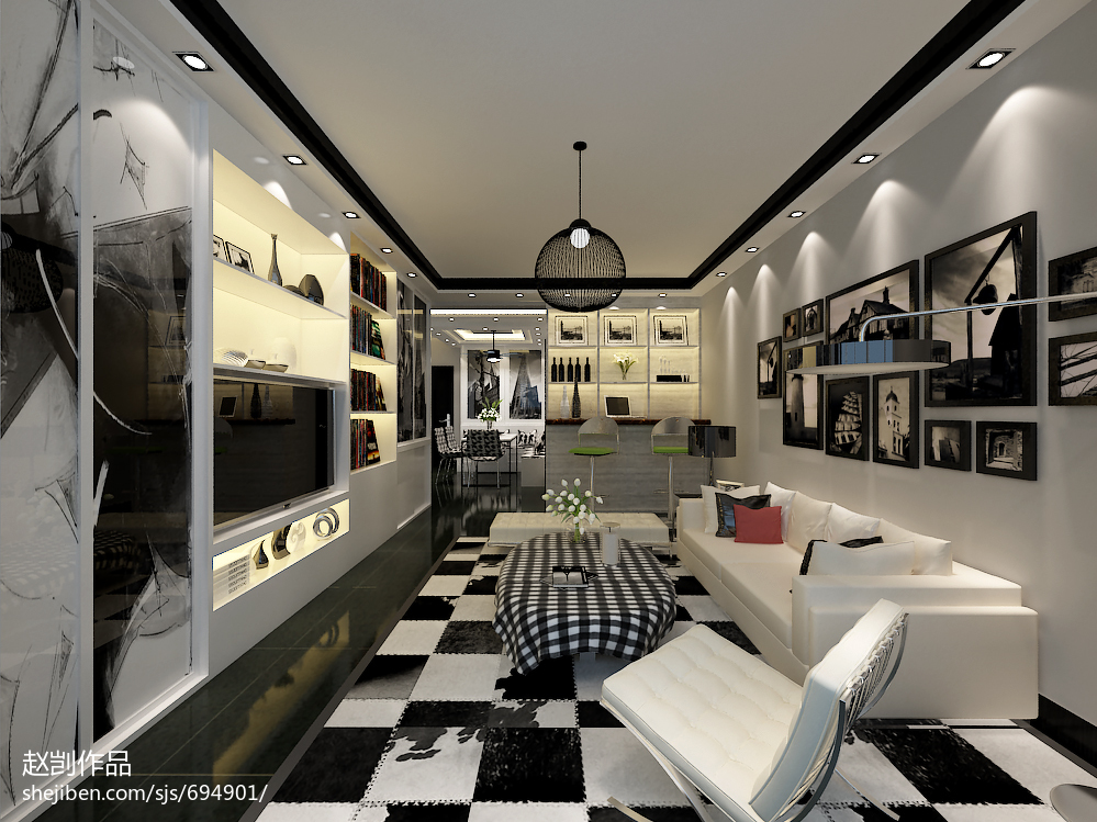 光華苑現(xiàn)代客廳展示柜裝修效果圖 &ndash; 設計本裝修效果圖